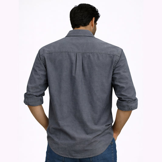 Men’s Slim Fit Oxford Formal Shirt – Grey