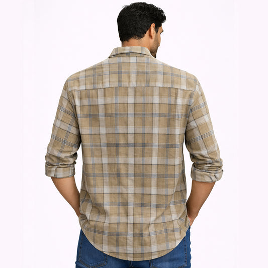 Men’s Tailored Fit Checks Casual Shirt – Green