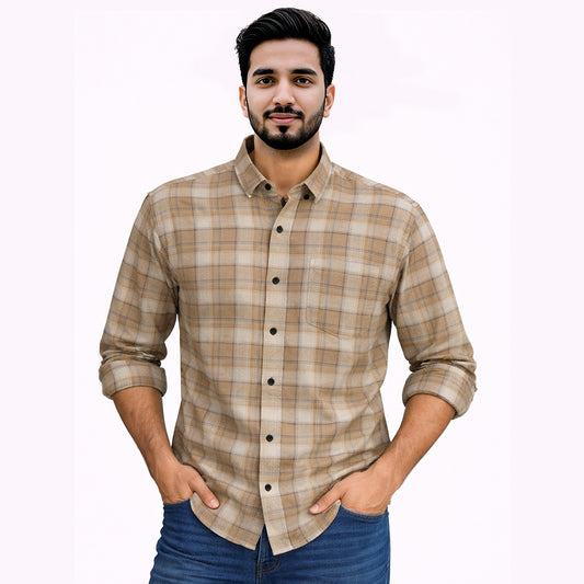 Men’s Tailored Fit Checks Casual Shirt – Green