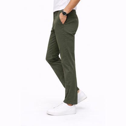 Men’s Pencil Fit Premium Chinos Work Trousers – Dark Green