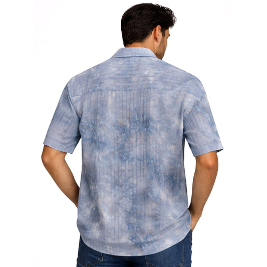 Men’s Slim Fit Half Sleeves Casual Shirt – Blue