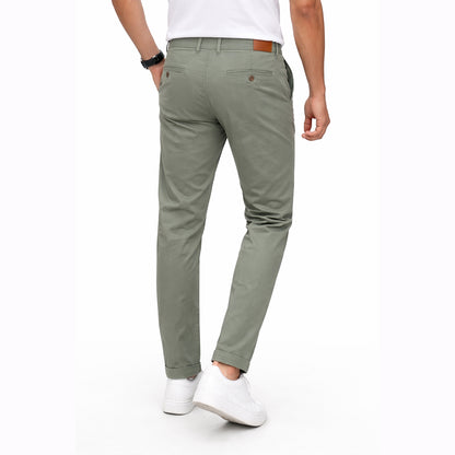Men’s Pencil Fit Chinos Work Trousers – Olive