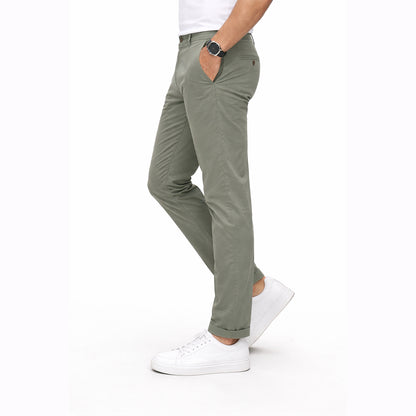 Men’s Pencil Fit Chinos Work Trousers – Olive
