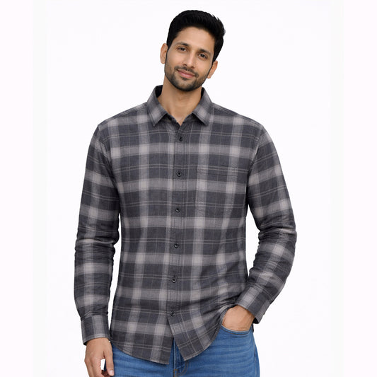 Men’s Tailored Fit Printed Casual Shirt – Blue Stripe