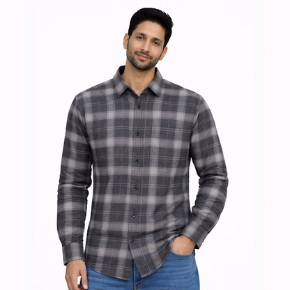 Men’s Tailored Fit Printed Casual Shirt – Black